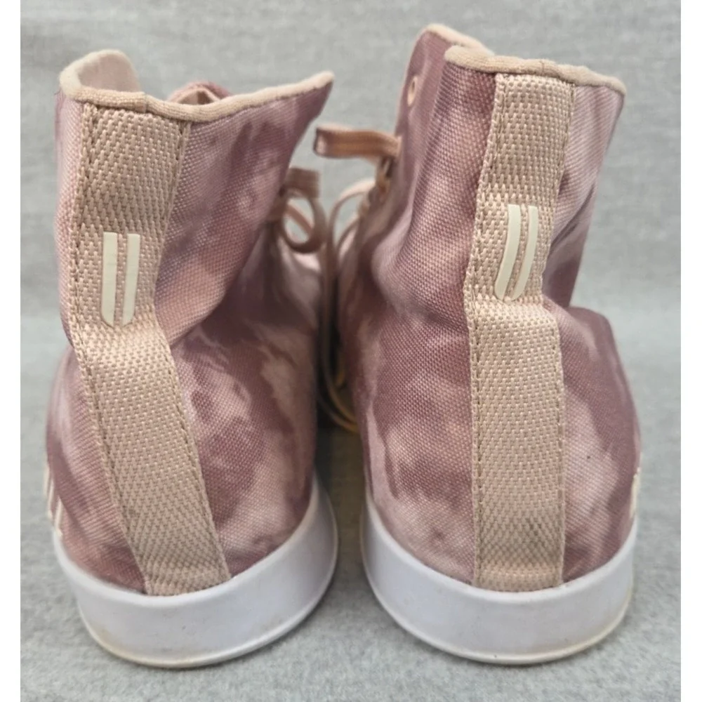 NO BULL Tie Dye Sneakers Womens 9.5‎ Dusty Rose High Top Canvas Trainers